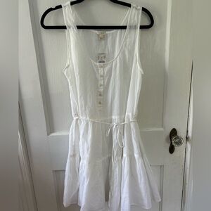 J Crew white dress, large, NWT